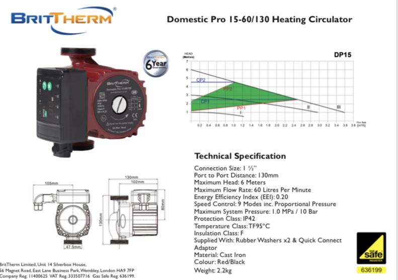 KATSU ® 151711 Central Heating Hot Water Circulation Circulating Pump Free P&P 